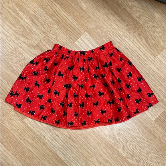 Place Red Skirt with Black Poodle and White Dots Pattern - Picture 1 of 6